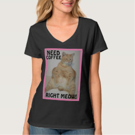 Camiseta ¡Necesito Café Ahora Mismo! Gato Manx de Ojos Soño