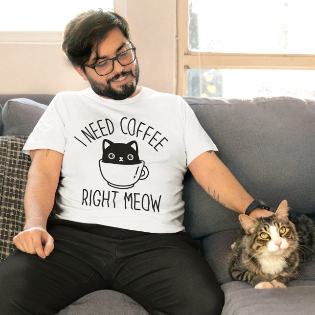 Camiseta Necesito Café Bien (i need coffee right meow)