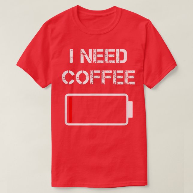 Camiseta Necesito café, cucharas de café divertidas, frijol (Diseño del anverso)