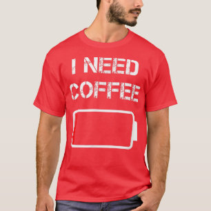 Camiseta Necesito café, cucharas de café divertidas, frijol