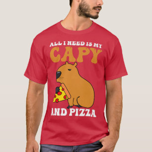 Camiseta Necesito Capy y Pizza Diseño Capibara 