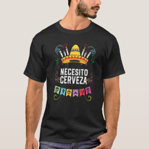 Camiseta Necesito Cerveza Consumidor de Cerveza Alcohólico