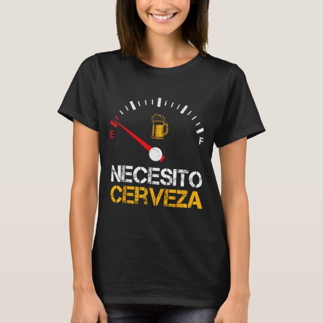 Camiseta Necesito Cerveza Funny Quote Saying Spanish Beer L (Anverso)