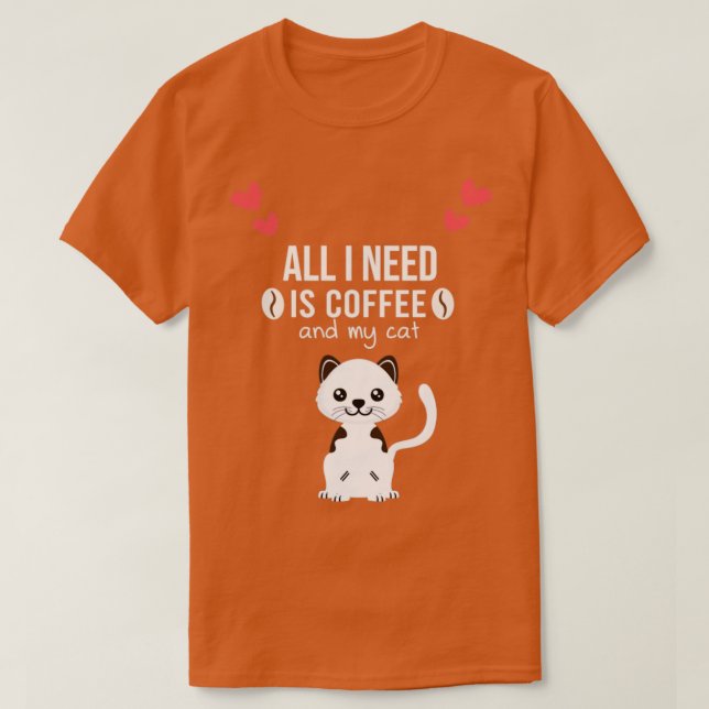 Camiseta necesito Coffee y mi gato Funny gato Madre M (Diseño del anverso)