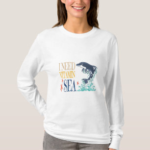 Camiseta Necesito el Mar de Vitaminas Funny Orca Delfín Ver