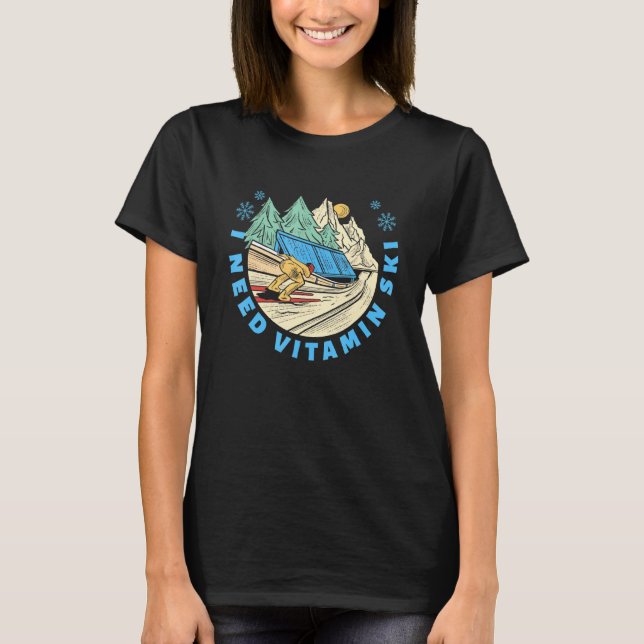 Camiseta Necesito Esquiadores De Vitamina (Anverso)