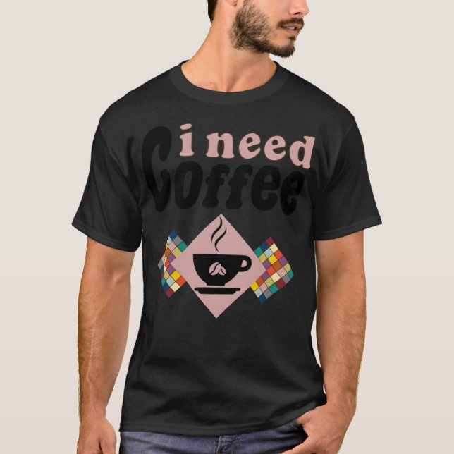 Camiseta necesito gato de café (Anverso)