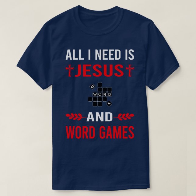 Camiseta Necesito Jesús Y Juegos De Palabras (Diseño del anverso)