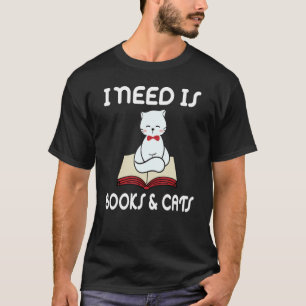 Camiseta Necesito Libros Y Gatos Animales De Gatos Cuidados
