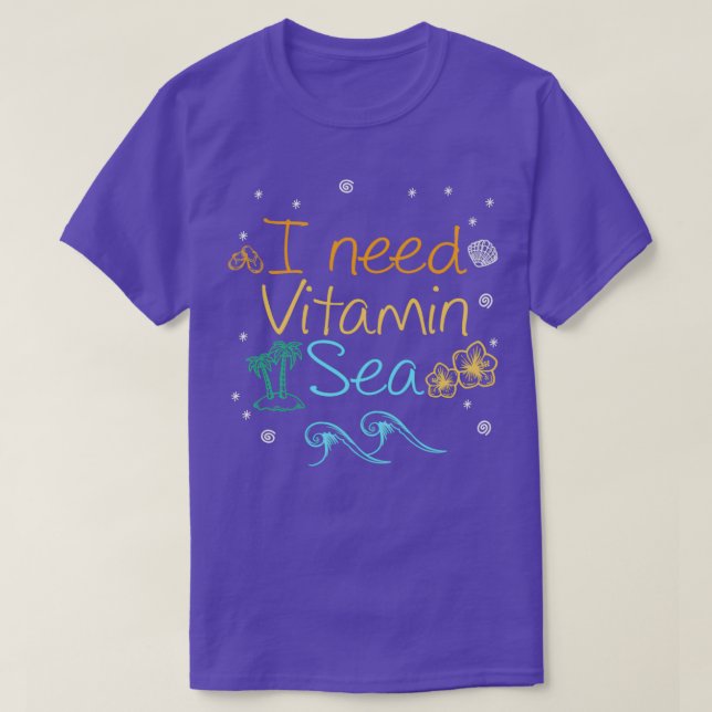 CAMISETA NECESITO MAR VITAMINO (Diseño del anverso)