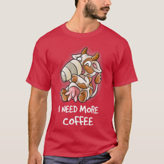 Camiseta Necesito Más Café En Mi Cafeína Mug Funny Cow Fa