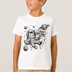 Camiseta Necesito Más Espacio Gato Astronauta Divertido