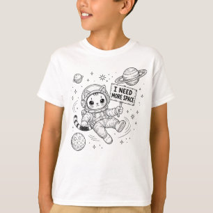 Camiseta Necesito Más Espacio Gato Astronauta Divertido