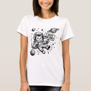 Camiseta Necesito Más Espacio Gato Astronauta Divertido