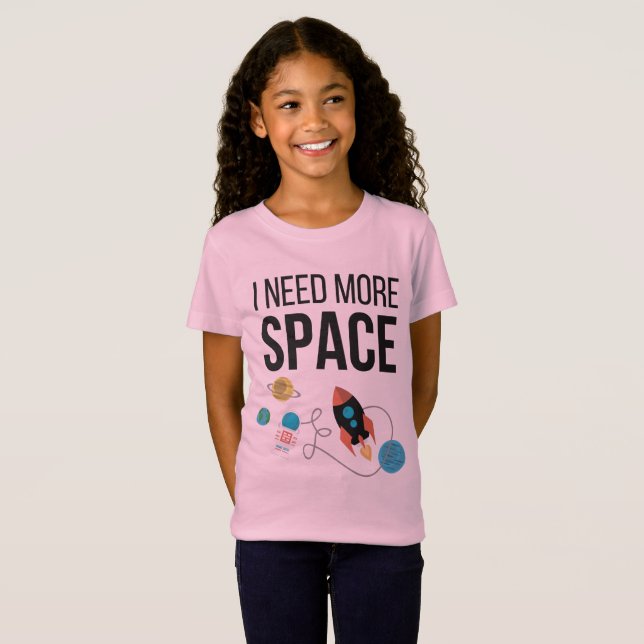 Camiseta Necesito más espacio gráfico (Anverso completo)
