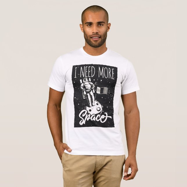 Camiseta Necesito más espacio - Retro Astronauta Tee (Anverso completo)