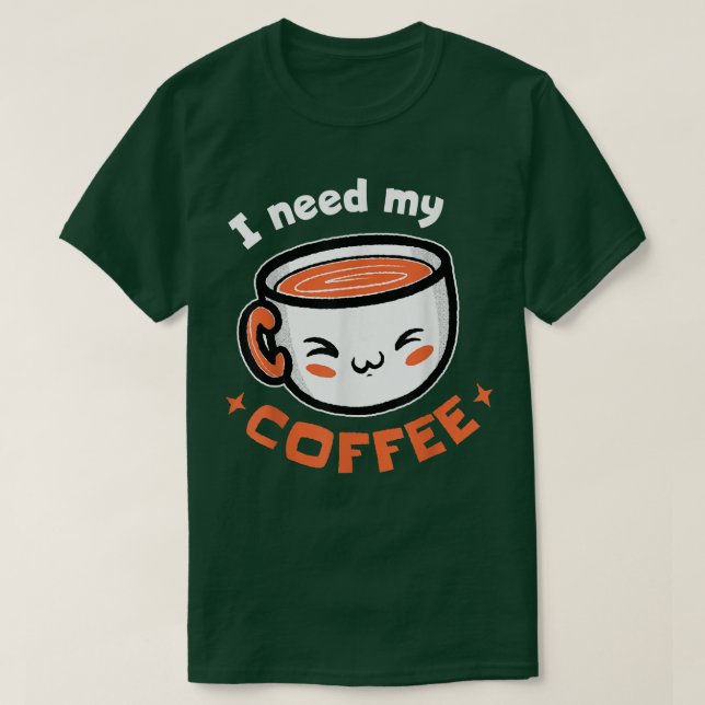 Camiseta Necesito Mi Café (Diseño del anverso)