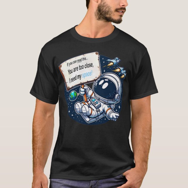 Camiseta Necesito mi espacio - Astronauta Personalizado gra (Anverso)