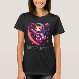 Camiseta Necesito mujeres de gatos espaciales