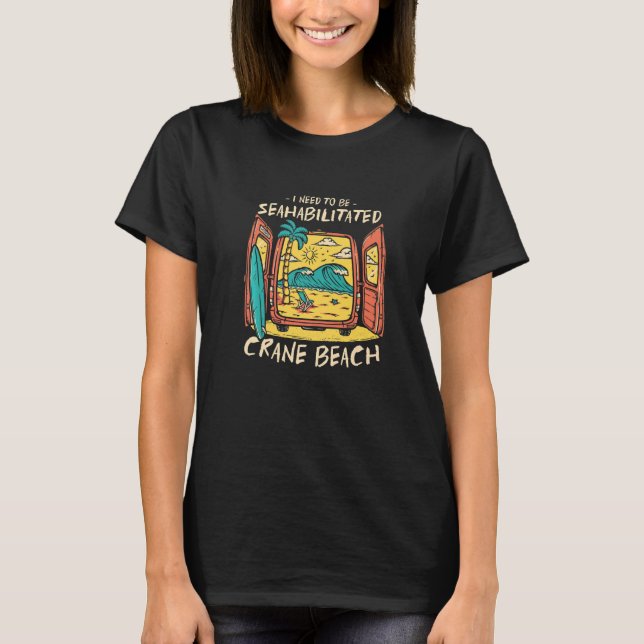 Camiseta Necesito Ser Vacuno De Verano De Playa Crane. (Anverso)
