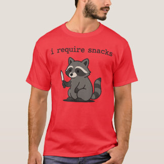 Camiseta Necesito Snacks amigos Mapache