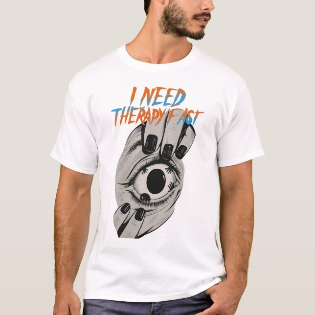 Camiseta Necesito terapia Arte rápido (Anverso)