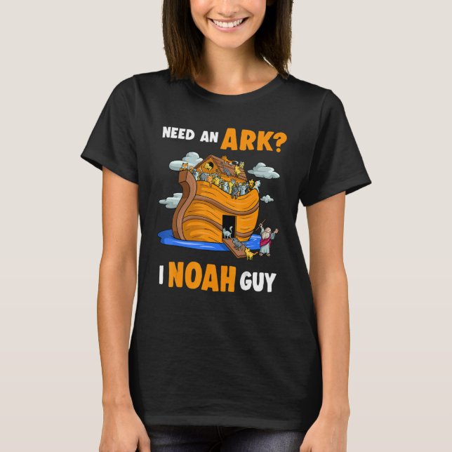 Camiseta Necesito un Arca I Noah Guy Cat Kitty Christian Pu (Anverso)
