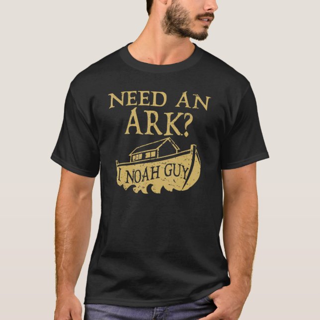 Camiseta Necesito un Arca, Noah Guy Christian Bible Pun (Anverso)