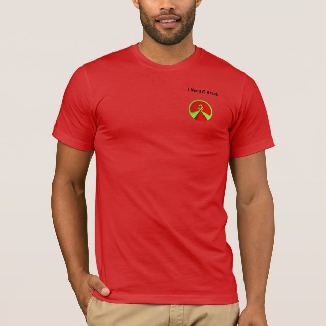 Camiseta Necesito Un Descanso Hombres Rojo  (Anverso)