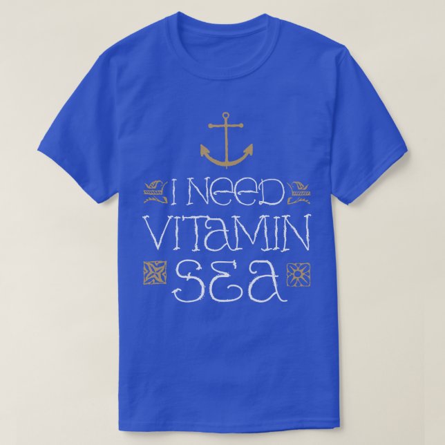 Camiseta Necesito un mar de vitaminas por Tobe Fonseca (Diseño del anverso)