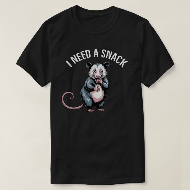 Camiseta Necesito un Snack Possum Gritando t – Meme Diverti (Diseño del anverso)