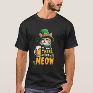 Camiseta Necesito una cerveza ahora mismo - Gato travieso c