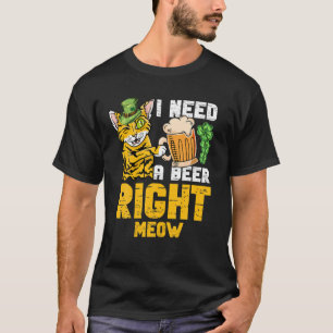 Camiseta Necesito Una Cerveza, Carne De Gatos, Amante De Sa