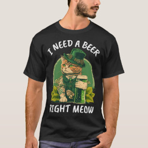 Camiseta Necesito una cerveza, gato, gato, gato, patán irla