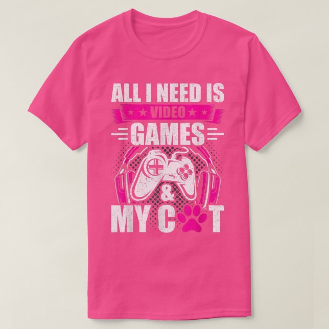 Camiseta Necesito videojuegos y mi juego de videojuegos par (Diseño del anverso)