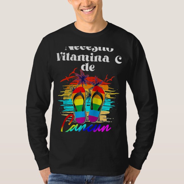 Camiseta Necesito Vitamina C Cancún México Vacaciones Matc (Anverso)