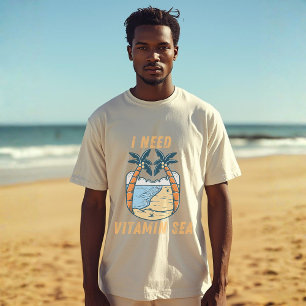 Camiseta Necesito vitamina de mar Cita de amante de la pl