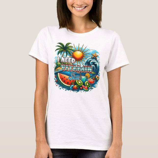 Camiseta Necesito vitamina mar (Anverso)