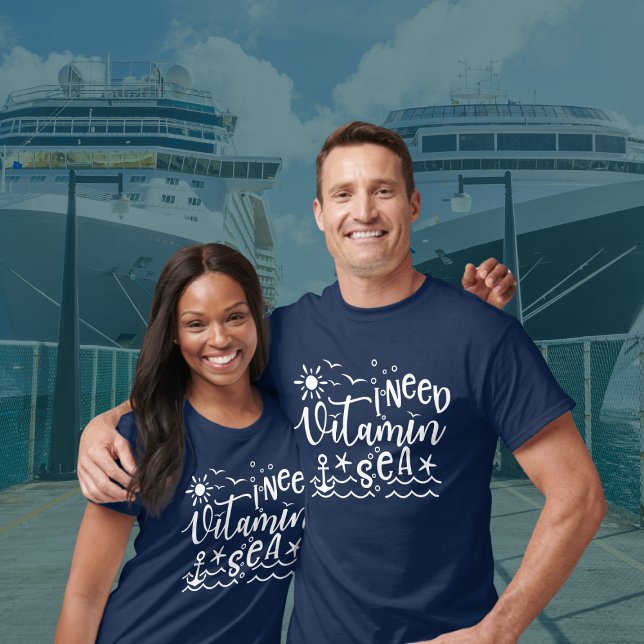 Camiseta Necesito vitamina mar (Fun Cruise Shirt for anyone that needs more Vitamin Sea)