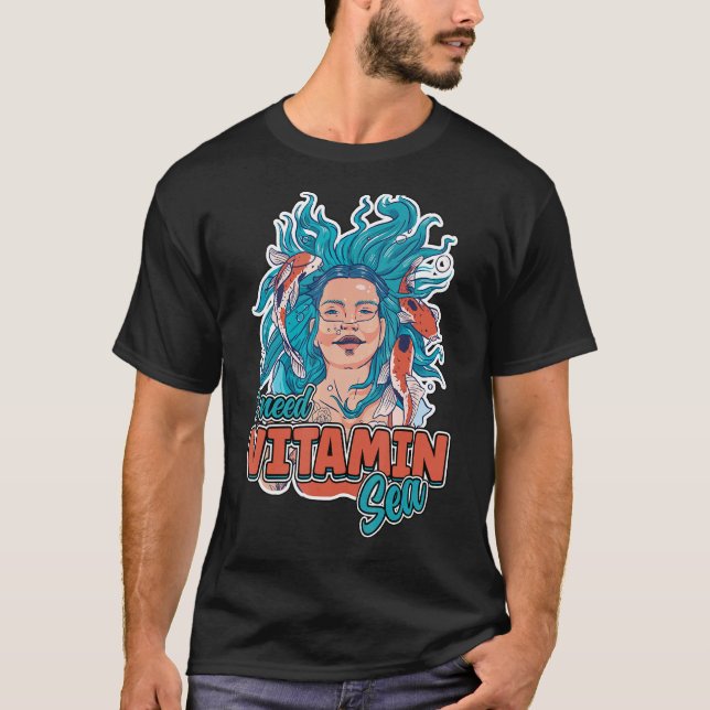 Camiseta Necesito Vitamina Sea Wave Koi Fish Summer (Anverso)