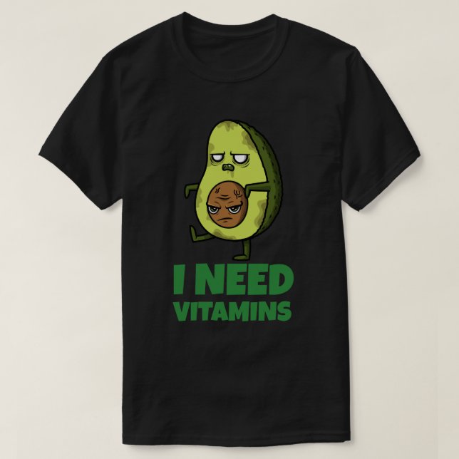 Camiseta Necesito vitaminas (Diseño del anverso)