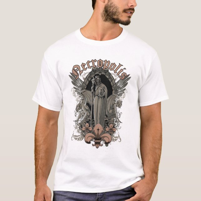 Camiseta Necrópolis Gothic Angel Vintage (Anverso)
