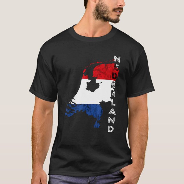 Camiseta Nederland Map Bandera Holandesa Bandera Holandesa  (Anverso)