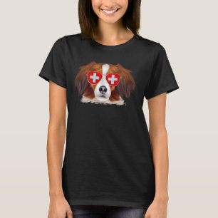 Camiseta Nederlandse Kooikerhondje Perro Bandera Suiza Sol