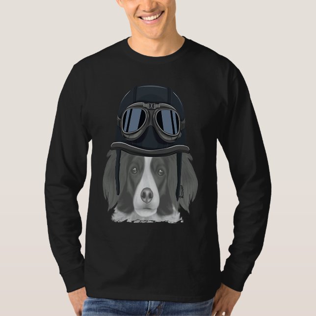 Camiseta Nederlandse Kooikerhondje Wearing Vintage Motorcyc (Anverso)