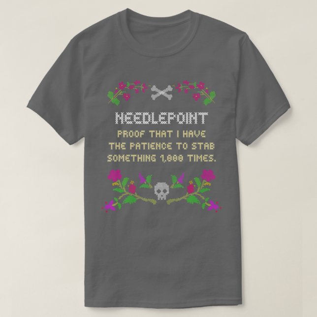 Camiseta Needlepoint Cross Stitch Shirt Gracioso regalo de  (Diseño del anverso)