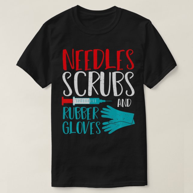 Camiseta Needles Scrubs And Rubber Glove Médica Sa (Diseño del anverso)