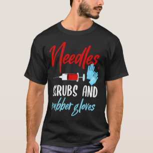 Camiseta Needles Scrubs Glove Phlebotomy Tech