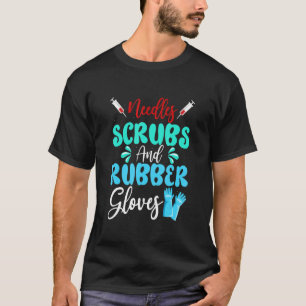 Camiseta Needles Scrubs Rubber Guantes Nuralidad Phlebotomi