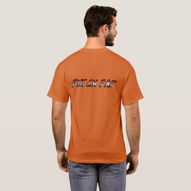 Camiseta Neerlandés Dad The Netherlands Flag Typography (Reverso completo)